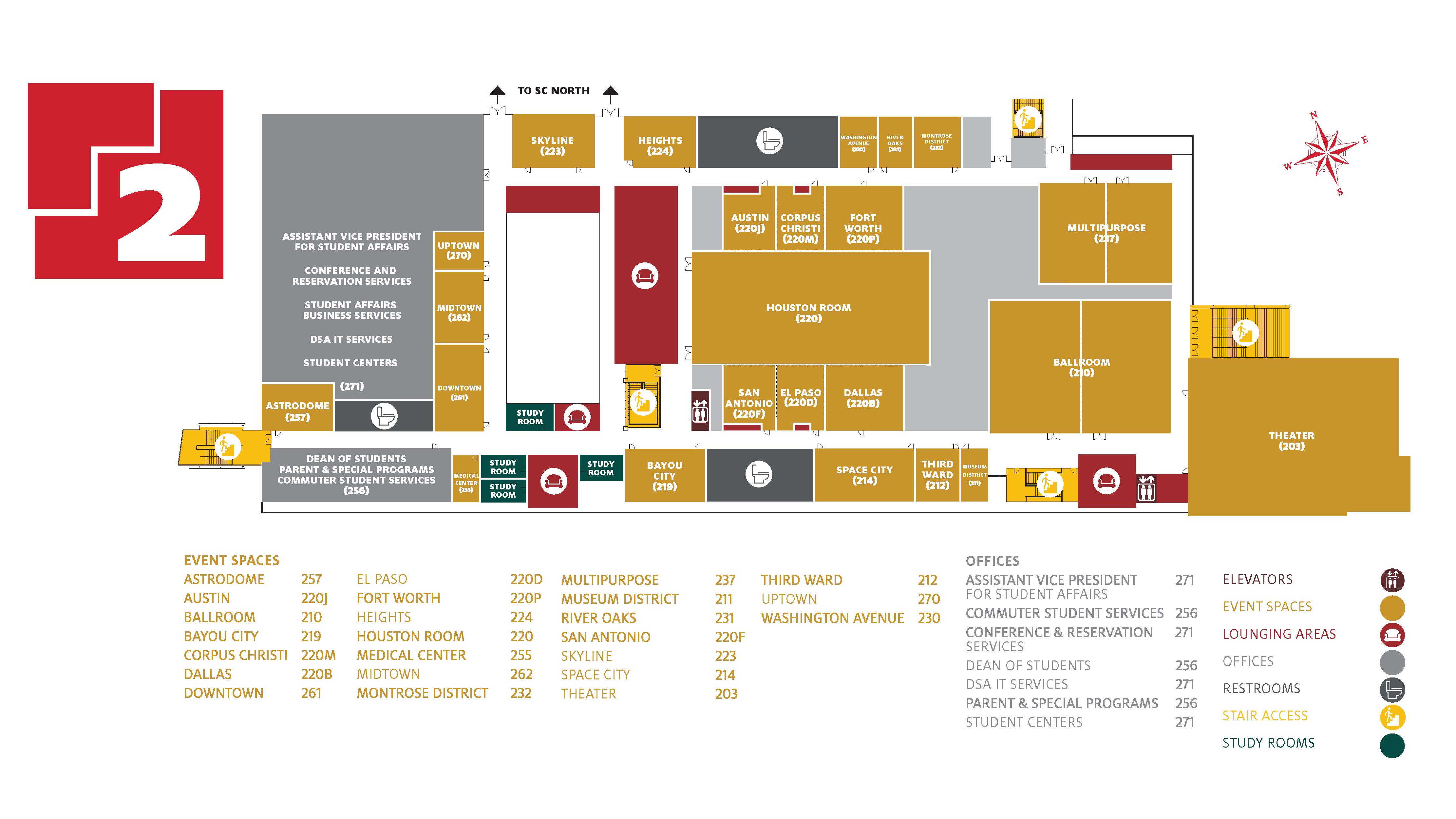 Student Center South: 2nd Floor